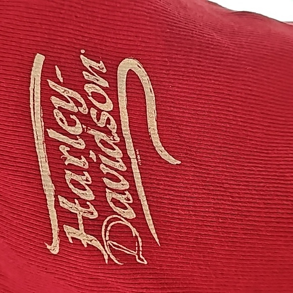 HARLEY DAVIDSON EUC sz L ribbed, lace-up scoop neck - Picture 2 of 5